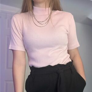 Baby pink turtle neck top